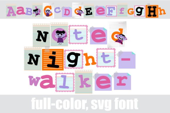 Noted Nightwalker: A Full-Color SVG Font for Halloween Designs