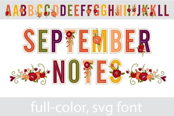 September Notes: An Autumn Floral Font for Creative Projects